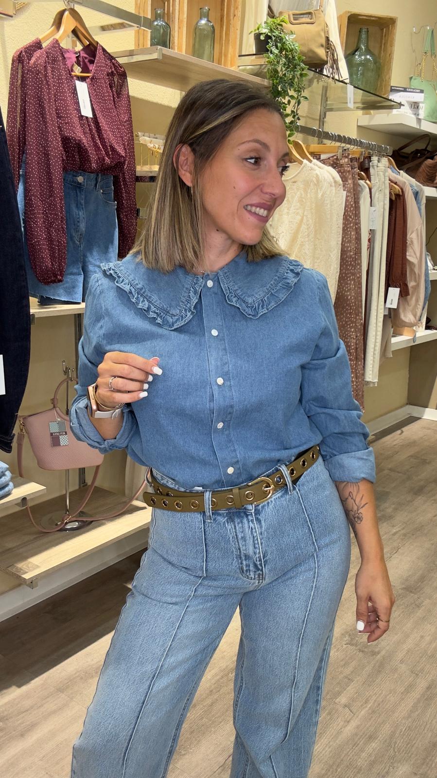 Camisa Denim Cuello