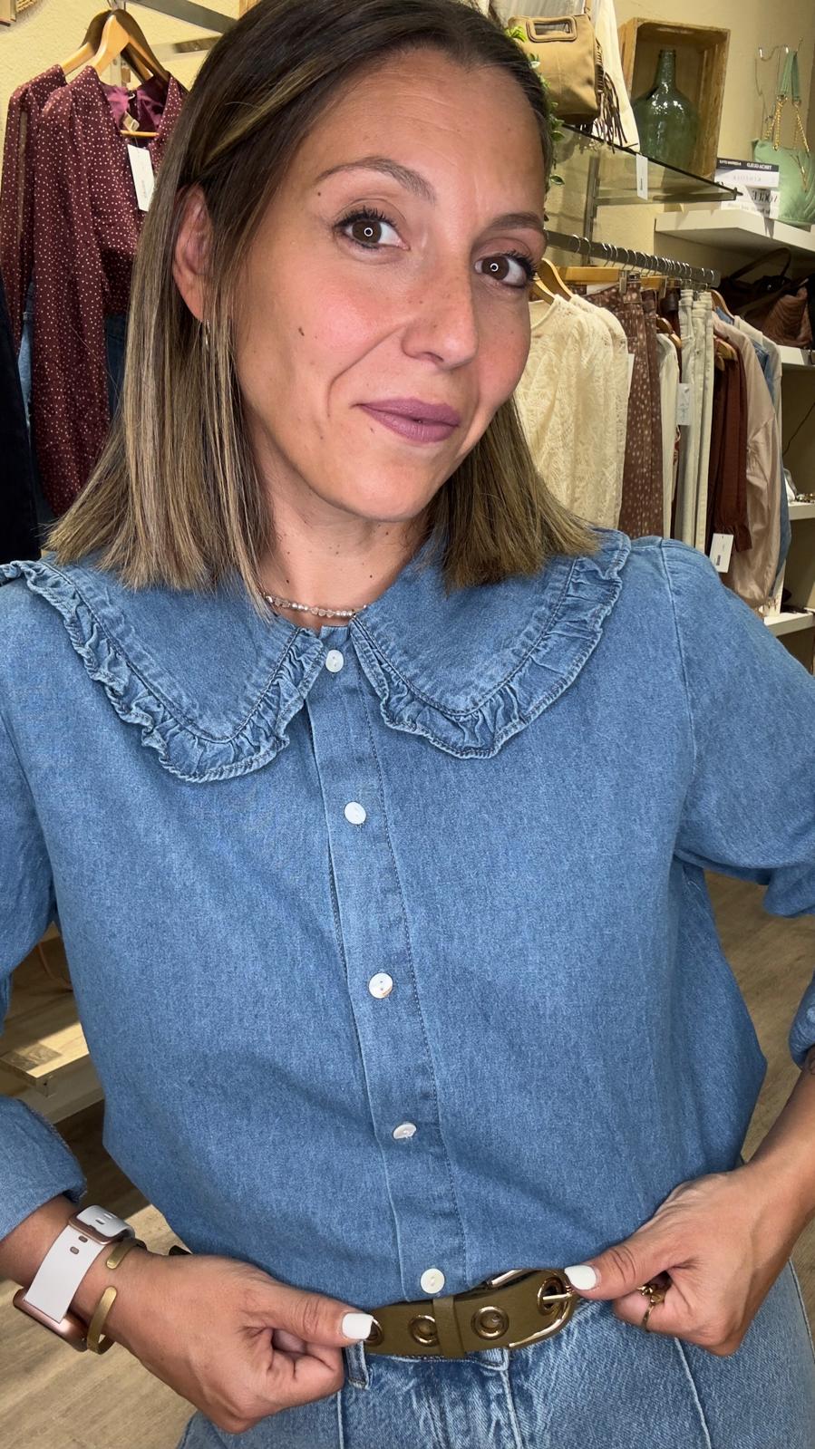 Camisa Denim Cuello